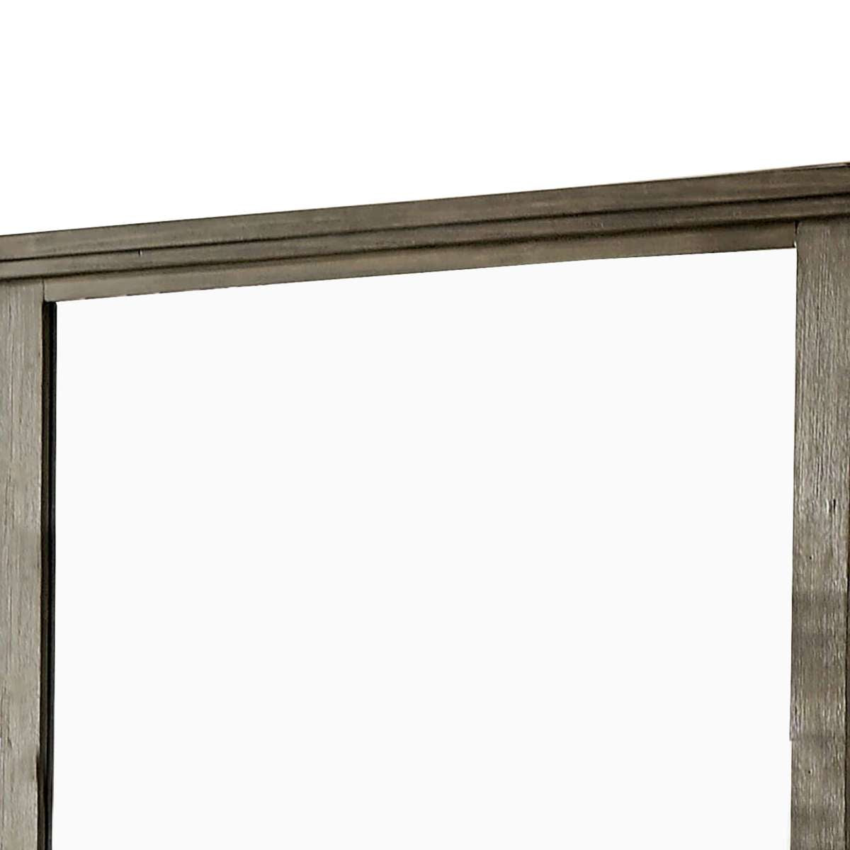45 Inch Transitional Style Wooden Frame Mirror, Gray By Benzara | Mirrors |  Modishstore  - 5