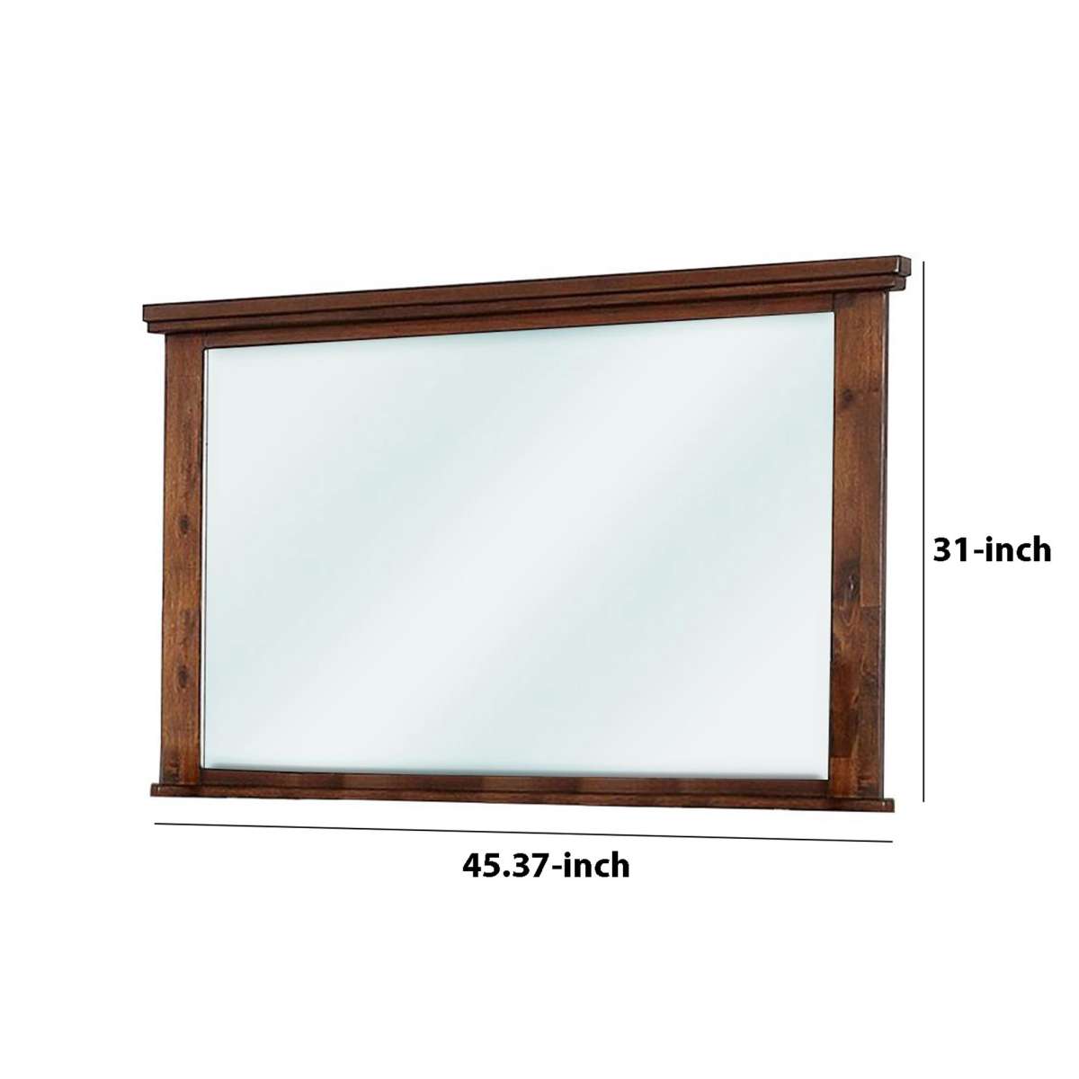 45 Inch Transitional Style Wooden Frame Mirror, Brown By Benzara | Mirrors |  Modishstore  - 2