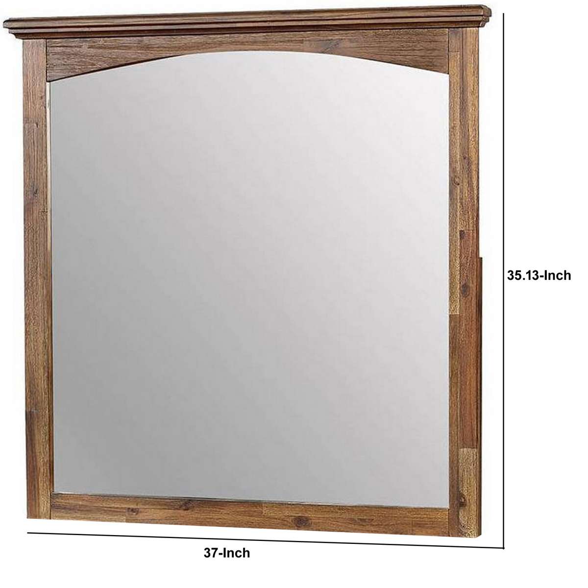 37 Inch Transitional Style Wooden Frame Mirror, Dark Oak By Benzara | Mirrors |  Modishstore  - 2