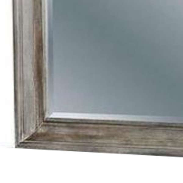 36 Inch Rectangular Mirror With Wooden Frame, Brown By Benzara | Mirrors |  Modishstore  - 4