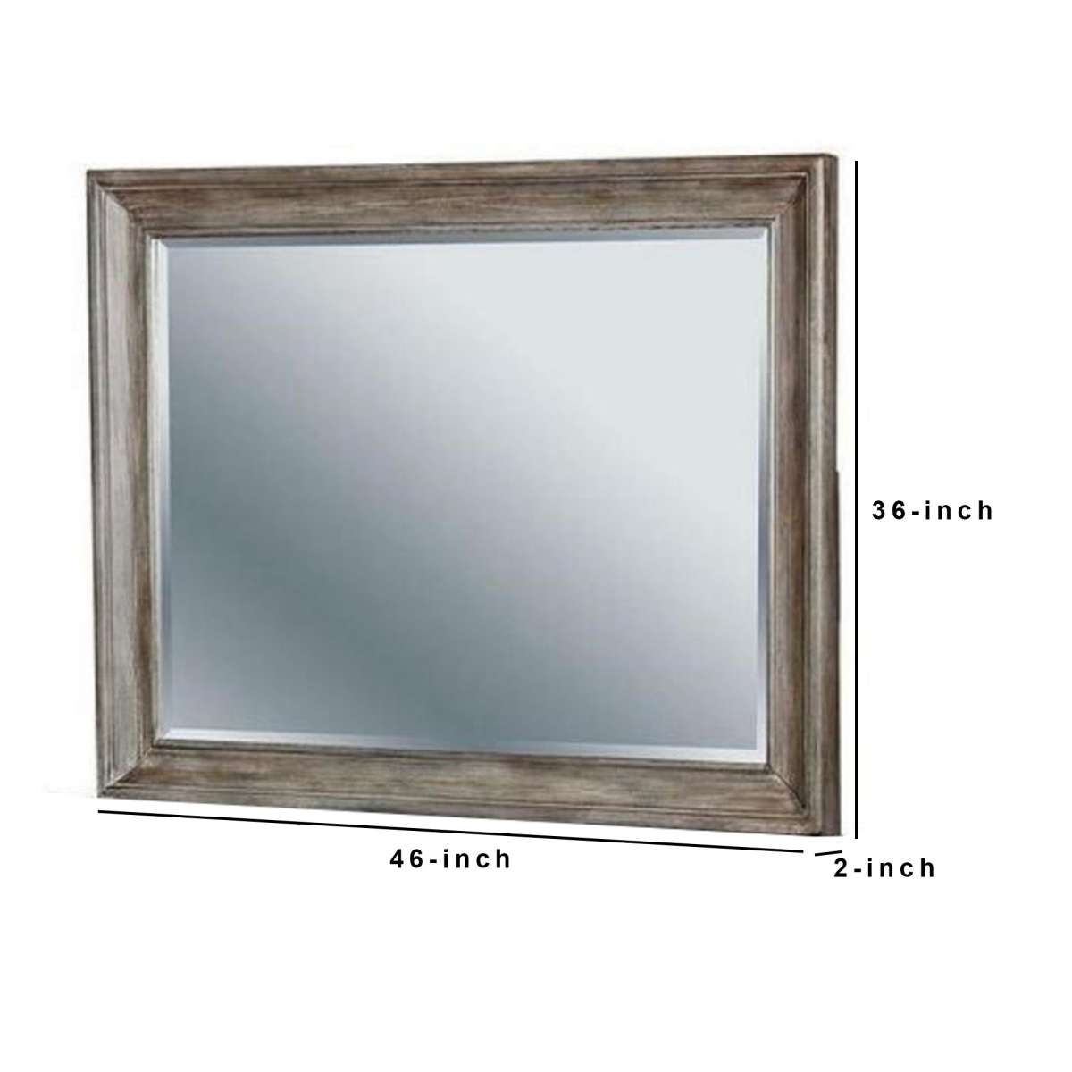 36 Inch Rectangular Mirror With Wooden Frame, Brown By Benzara | Mirrors |  Modishstore  - 2