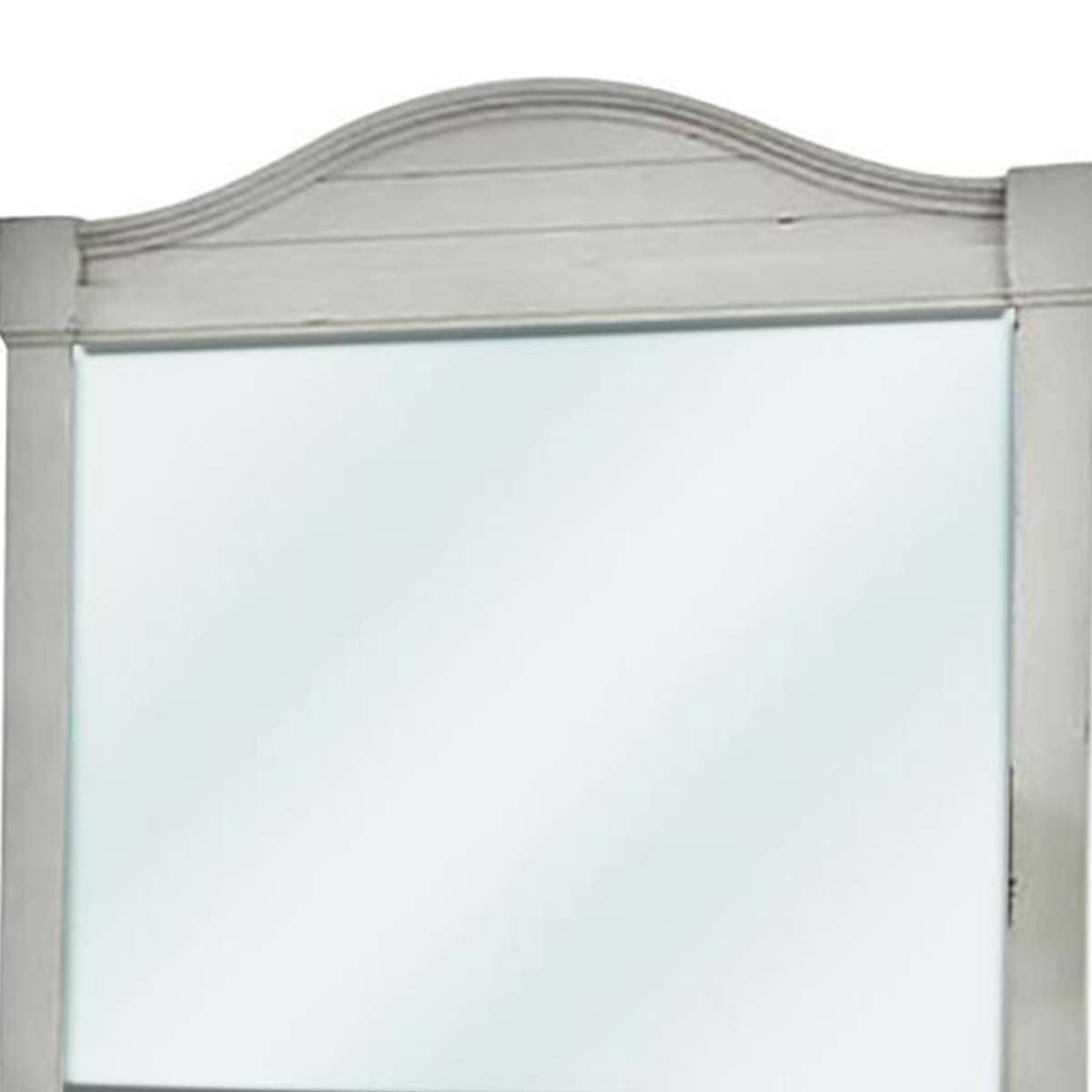 44 Inch Wooden Frame Mirror With Camelback Top, White By Benzara | Mirrors |  Modishstore  - 4