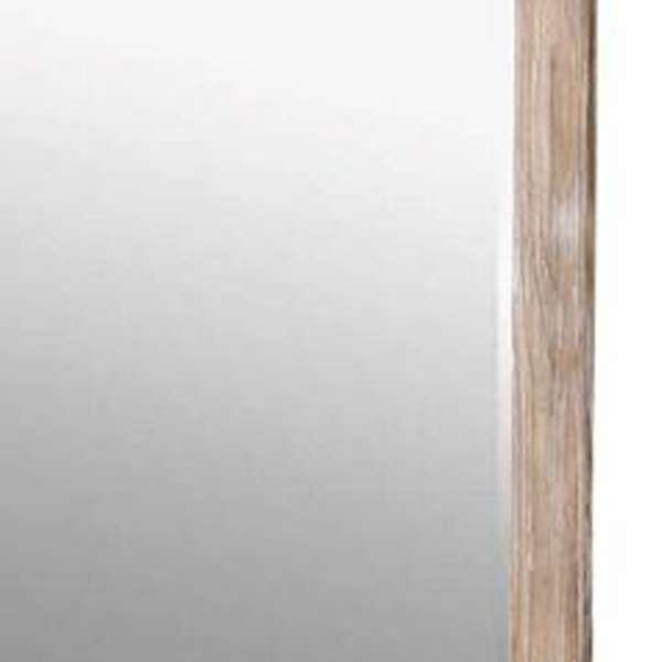 38 Inch Mirror With Rectangular Wooden Frame, Brown By Benzara | Mirrors |  Modishstore  - 4