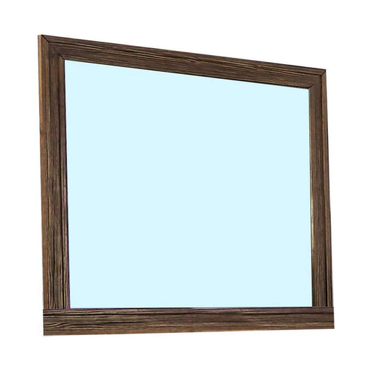 39 Inch Mirror With Rectangular Wooden Frame, Brown By Benzara | Mirrors |  Modishstore 