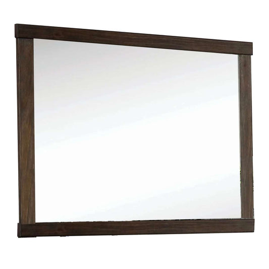 37 Inch Mirror With Rectangular Wooden Frame, Brown By Benzara | Mirrors |  Modishstore 