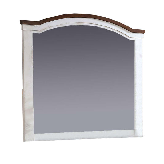 39 Inch Wooden Frame Mirror With Arched Top, White By Benzara | Mirrors |  Modishstore 