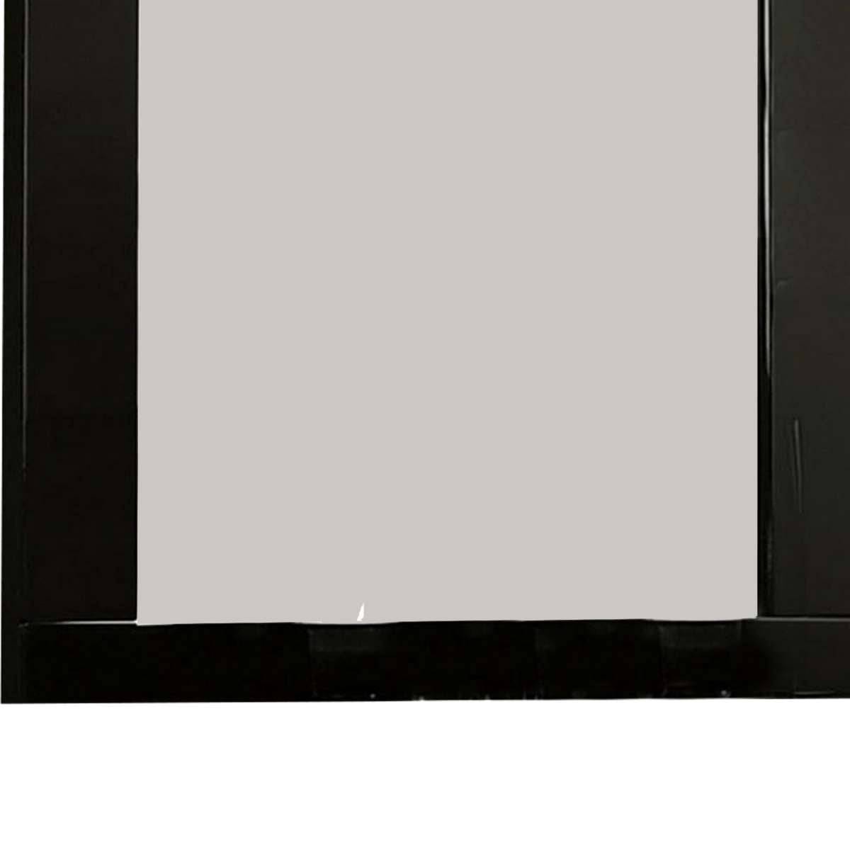 37 Inch Rectangular Mirror With Wooden Frame, Black By Benzara | Mirrors |  Modishstore  - 4