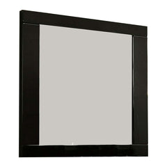 37 Inch Rectangular Mirror With Wooden Frame, Black By Benzara