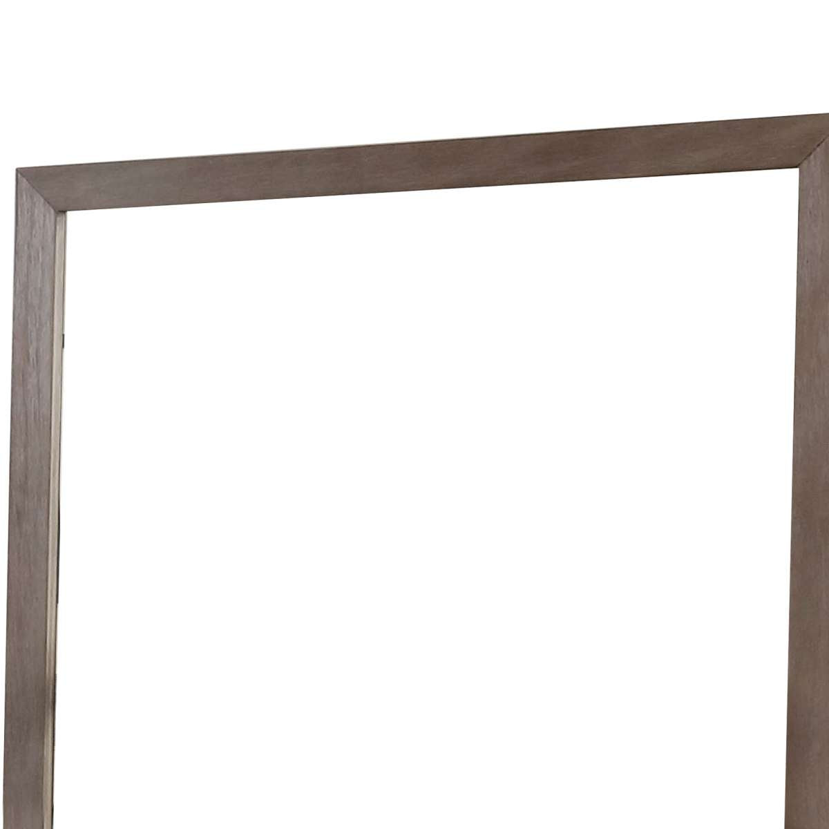 36 Inch Mirror With Rectangular Wooden Frame, Brown By Benzara | Mirrors |  Modishstore  - 5