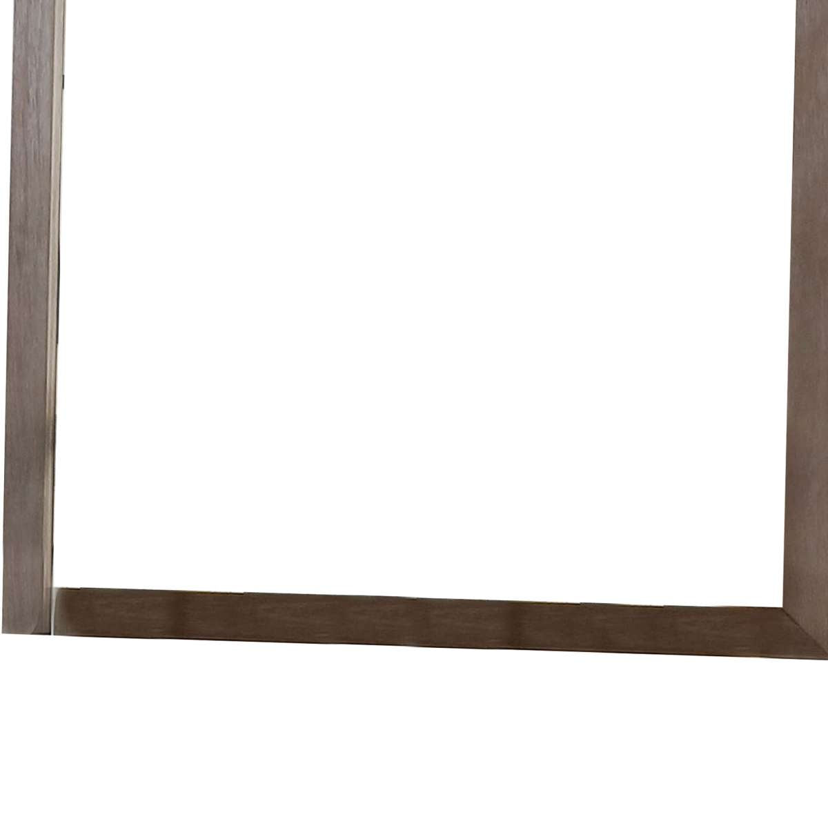 36 Inch Mirror With Rectangular Wooden Frame, Brown By Benzara | Mirrors |  Modishstore  - 4