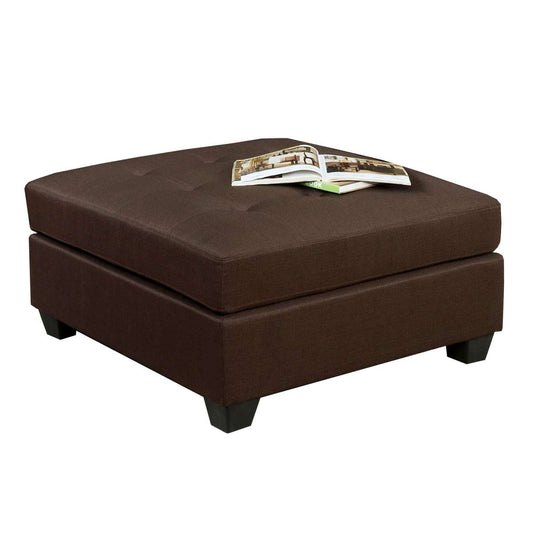 34 Inch Fabric Upholstered Ottoman With Button Tufting, Brown By Benzara | Ottomans |  Modishstore 