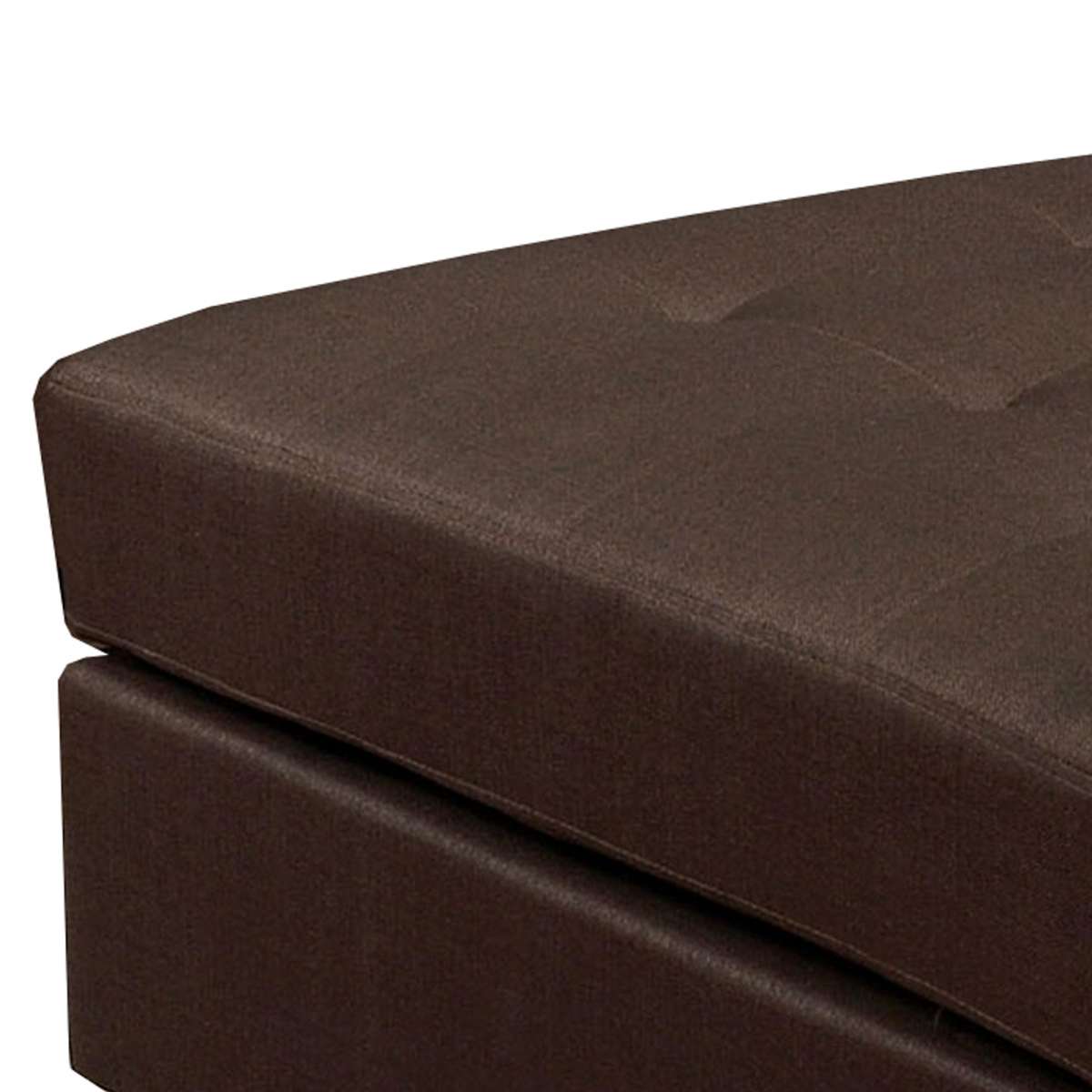 34 Inch Fabric Upholstered Ottoman With Button Tufting, Brown By Benzara | Ottomans |  Modishstore  - 5