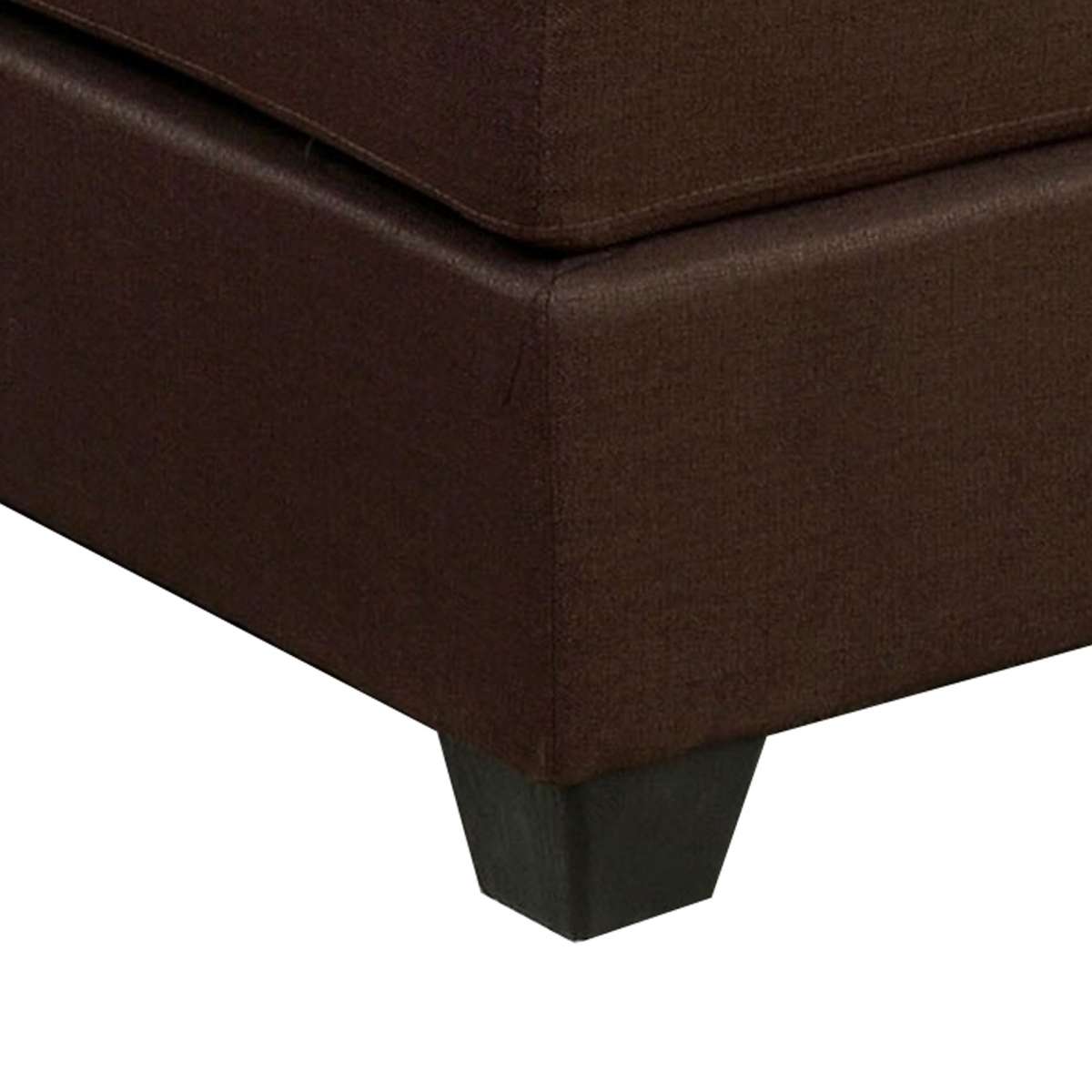 34 Inch Fabric Upholstered Ottoman With Button Tufting, Brown By Benzara | Ottomans |  Modishstore  - 3