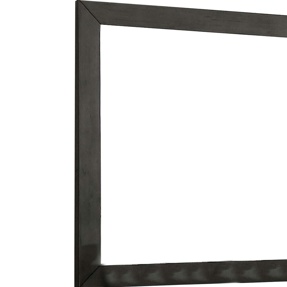 39 Inch Mirror With Rectangular Wooden Frame, Dark Gray By Benzara | Mirrors |  Modishstore  - 5