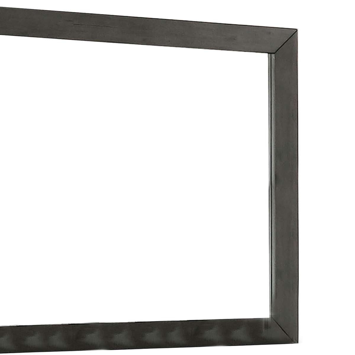 39 Inch Mirror With Rectangular Wooden Frame, Dark Gray By Benzara | Mirrors |  Modishstore  - 4