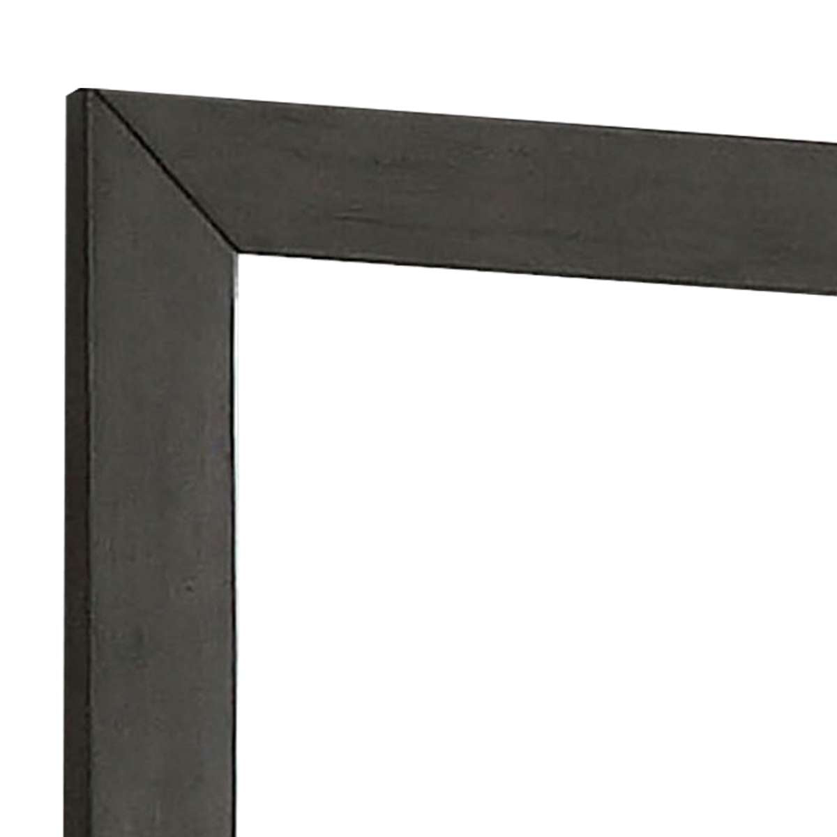 39 Inch Mirror With Rectangular Wooden Frame, Dark Gray By Benzara | Mirrors |  Modishstore  - 3