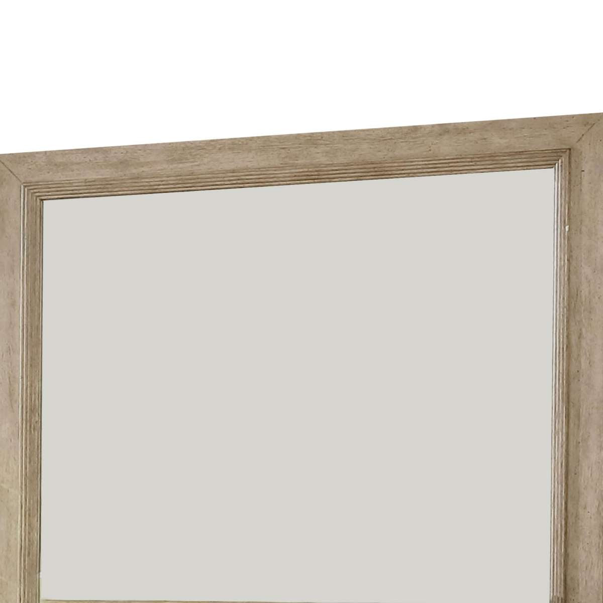 36 Inch Wooden Frame Mirror With Molded Details, Brown By Benzara | Mirrors |  Modishstore  - 5