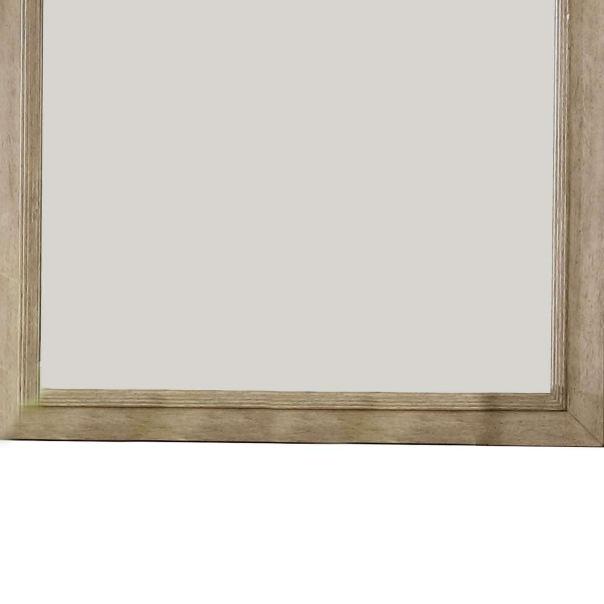 36 Inch Wooden Frame Mirror With Molded Details, Brown By Benzara | Mirrors |  Modishstore  - 4