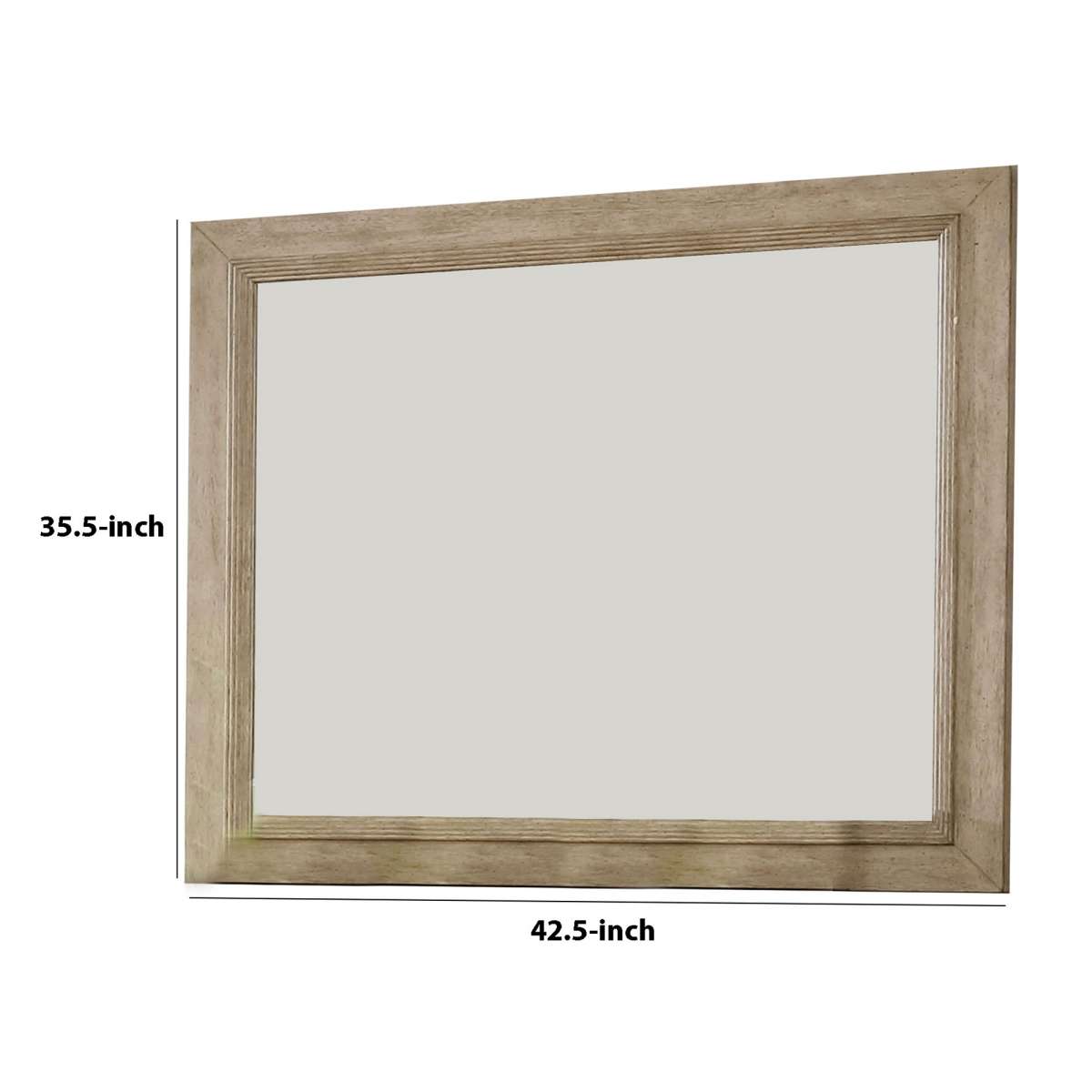 36 Inch Wooden Frame Mirror With Molded Details, Brown By Benzara | Mirrors |  Modishstore  - 2