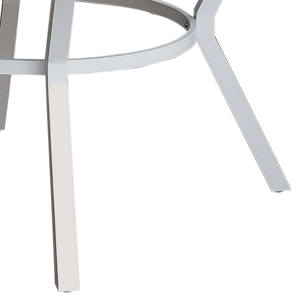 Plank Top Aluminum Patio Table With Flared Legs, White By Benzara | Outdoor Tables |  Modishstore  - 5