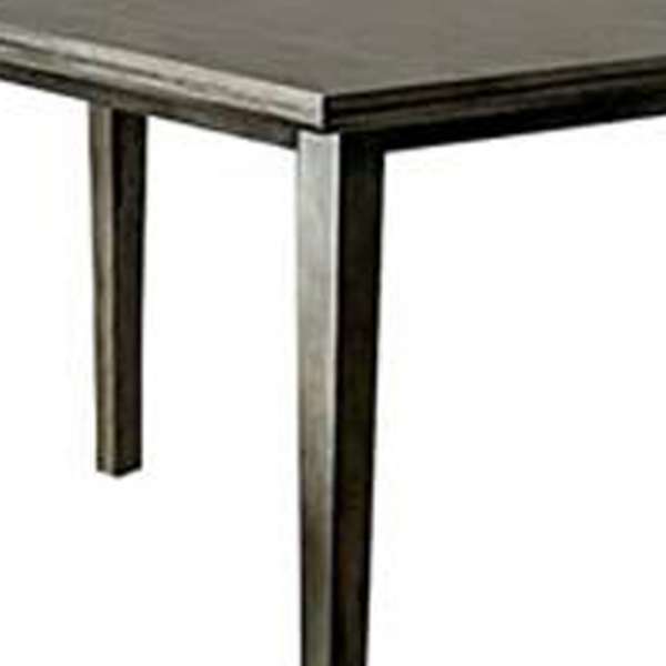 Rectangular Wooden Dining Table With Tapered Block Legs, Gray By Benzara | Dining Tables |  Modishstore  - 4
