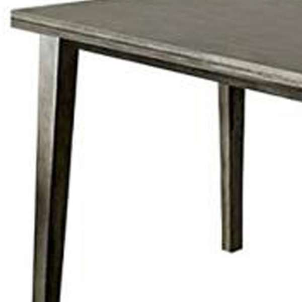 Rectangular Wooden Dining Table With Tapered Block Legs, Gray By Benzara | Dining Tables |  Modishstore  - 3