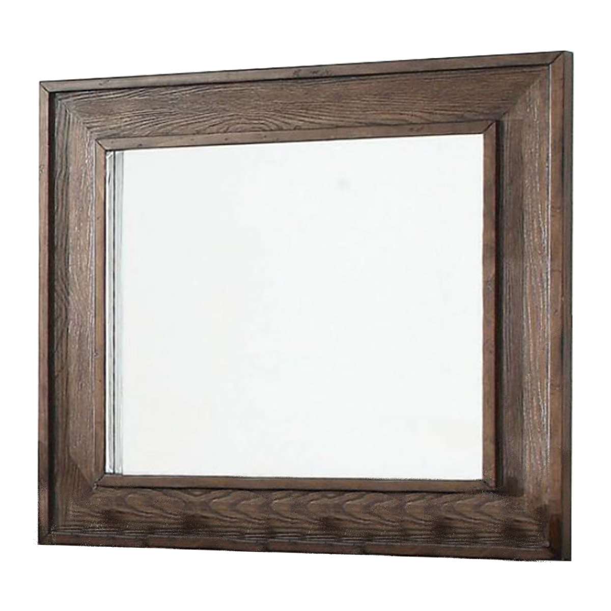 Wooden Frame Mirror With Raised Edges And Grain Details, Brown By Benzara | Mirrors |  Modishstore 