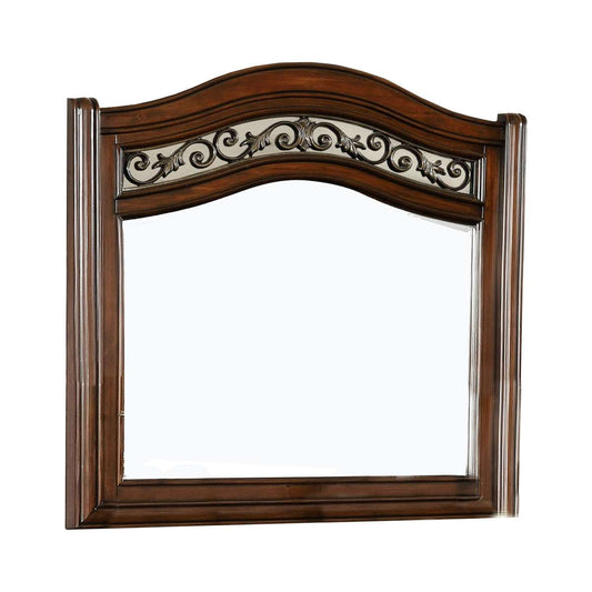 Wooden Mirror With Carvings And Molded Details, Brown By Benzara | Mirrors |  Modishstore 