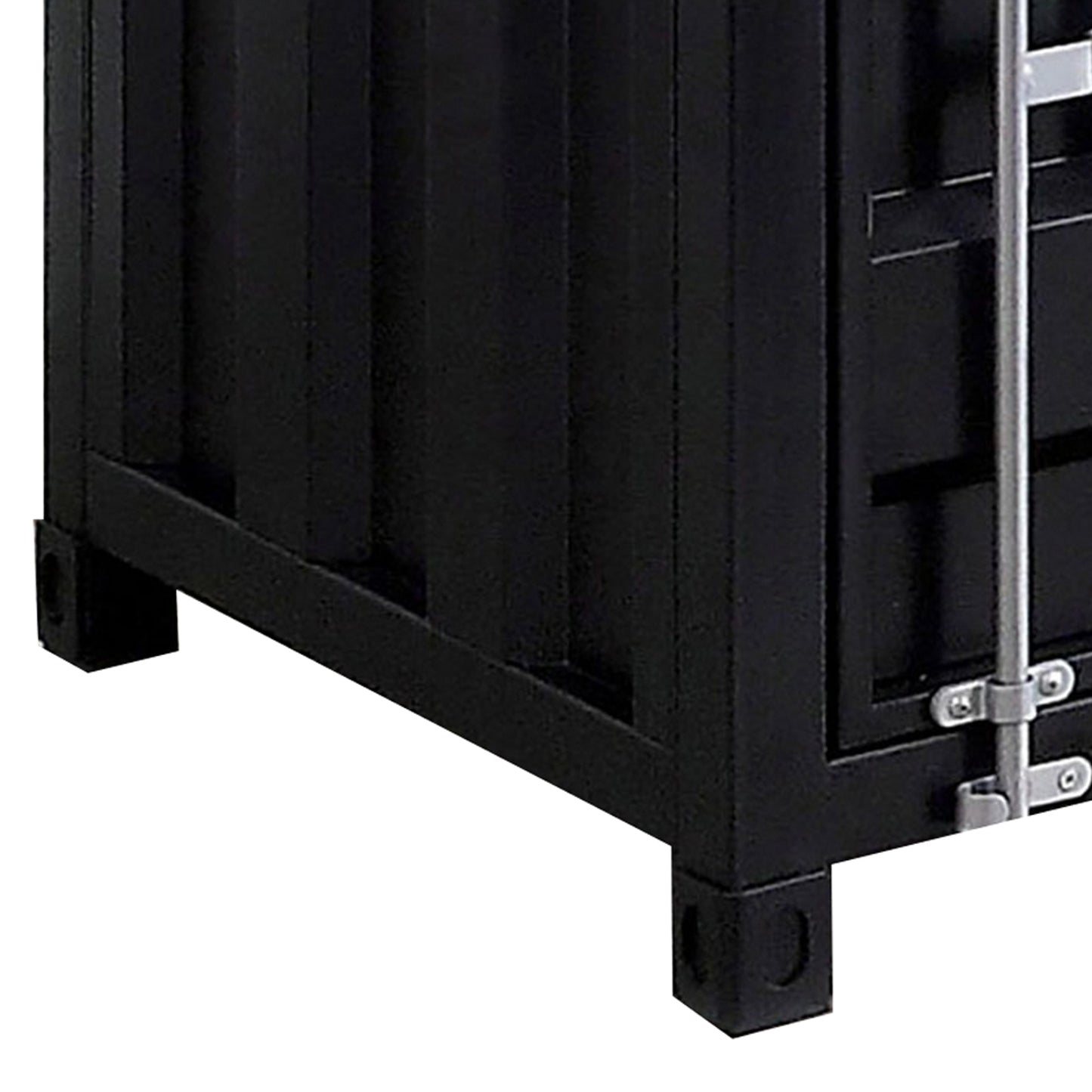 Industrial Style End Table With Sliding Door Storage Black By Benzara | End Tables | Modishstore - 5
