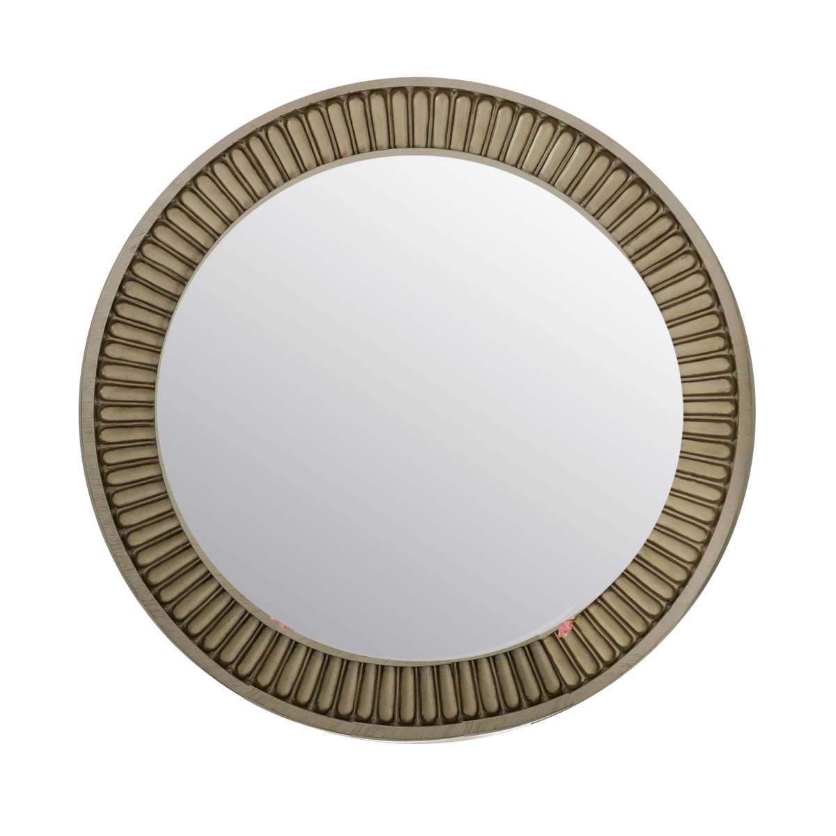 Traditional Style Round Mirror With Decorative Trim Edges, White By Benzara | Mirrors |  Modishstore 