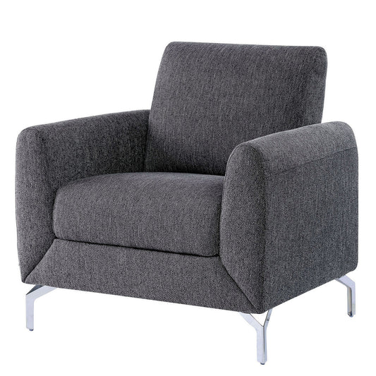Transitional Style Chair With Block Cushion Seat Gray By Benzara | Accent Chairs | Modishstore