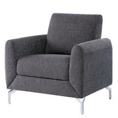 Transitional Style Chair With Block Cushion Seat Gray By Benzara