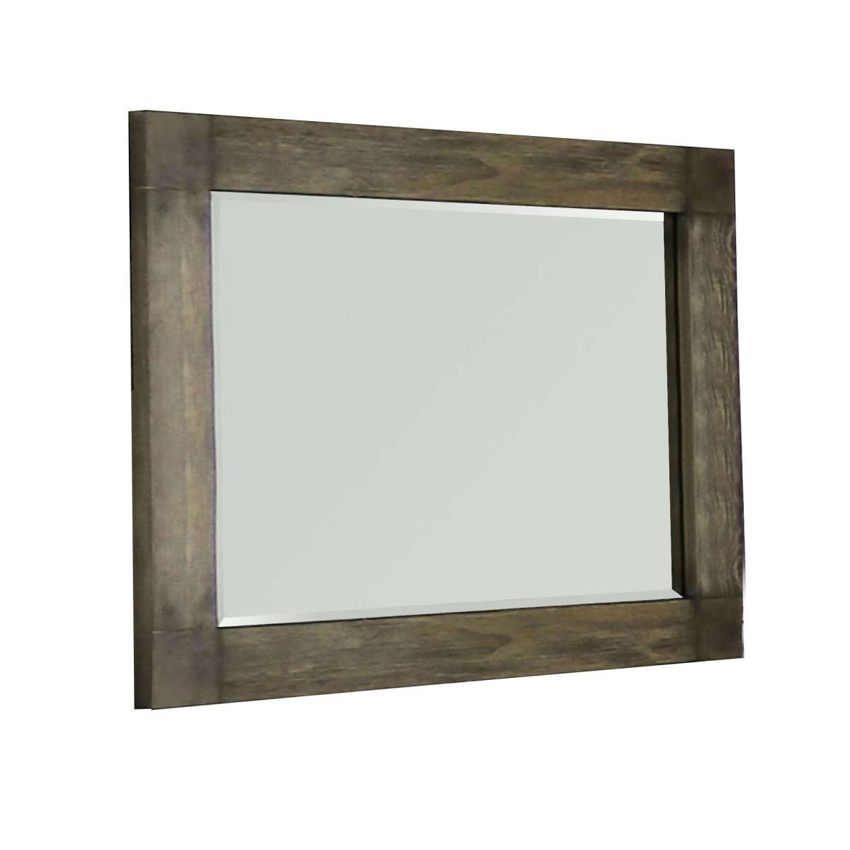 Traditional Style Rectangular Mirror With Textured Wood Grain Details,Brown By Benzara | Mirrors |  Modishstore 