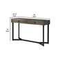 Rectangular Wooden Sofa Table With Metal Powder Coated Base Gray And Black By Benzara | Console Tables | Modishstore - 2