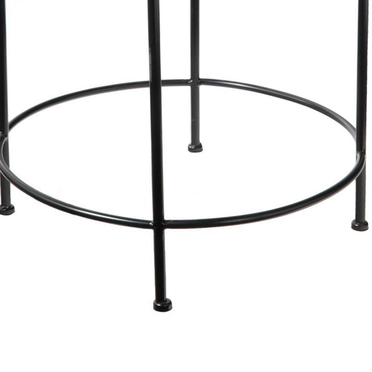 Round Tray Table With Metal Stand, Set Of 2, Brown And Black By Benzara | End Tables |  Modishstore  - 3