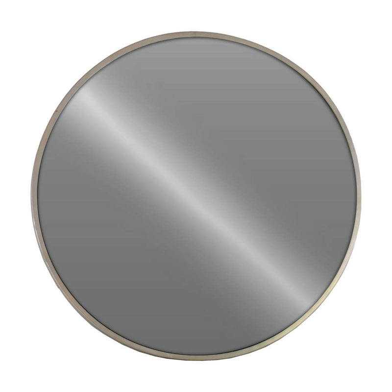 36 Inch Contemporary Round Metal Wall Mirror, Silver By Benzara | Mirrors |  Modishstore 