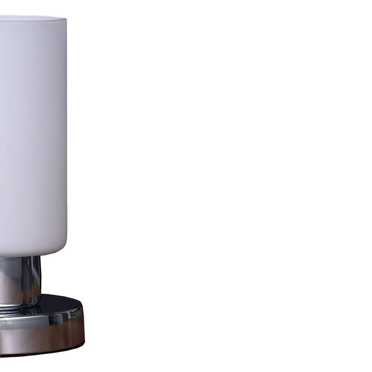 Cylindrical Glass Shade Table Lamp With Touch Switch, White By Benzara | Table Lamps |  Modishstore  - 5