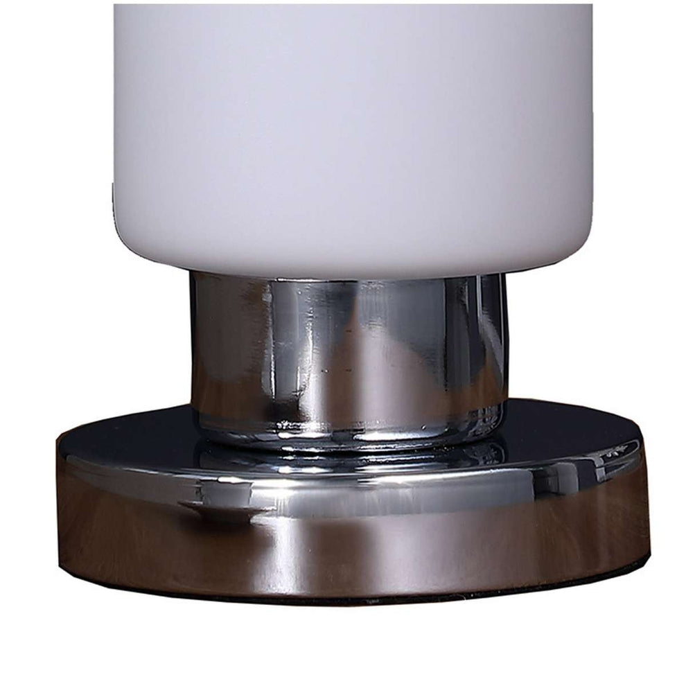 Cylindrical Glass Shade Table Lamp With Touch Switch, White By Benzara | Table Lamps |  Modishstore  - 3