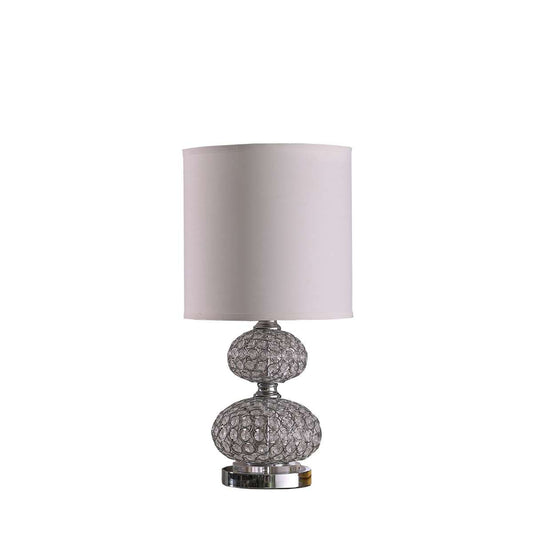 Stacked Ball Design Metal Table Lamp With Crystal Accents, Silver By Benzara | Table Lamps |  Modishstore 