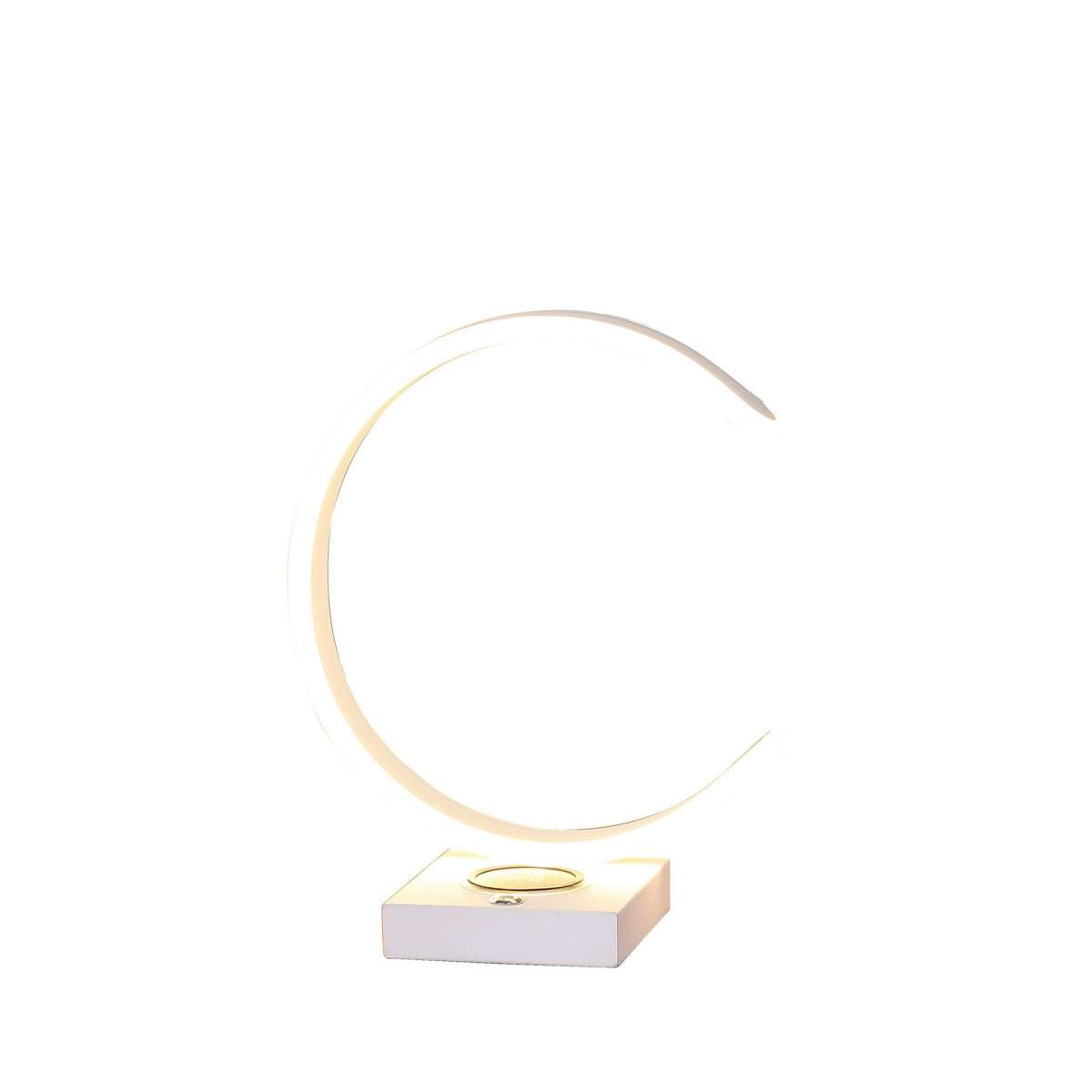 Metal C Shaped Table Lamp With Usb Plugin, White By Benzara | Table Lamps |  Modishstore  - 2