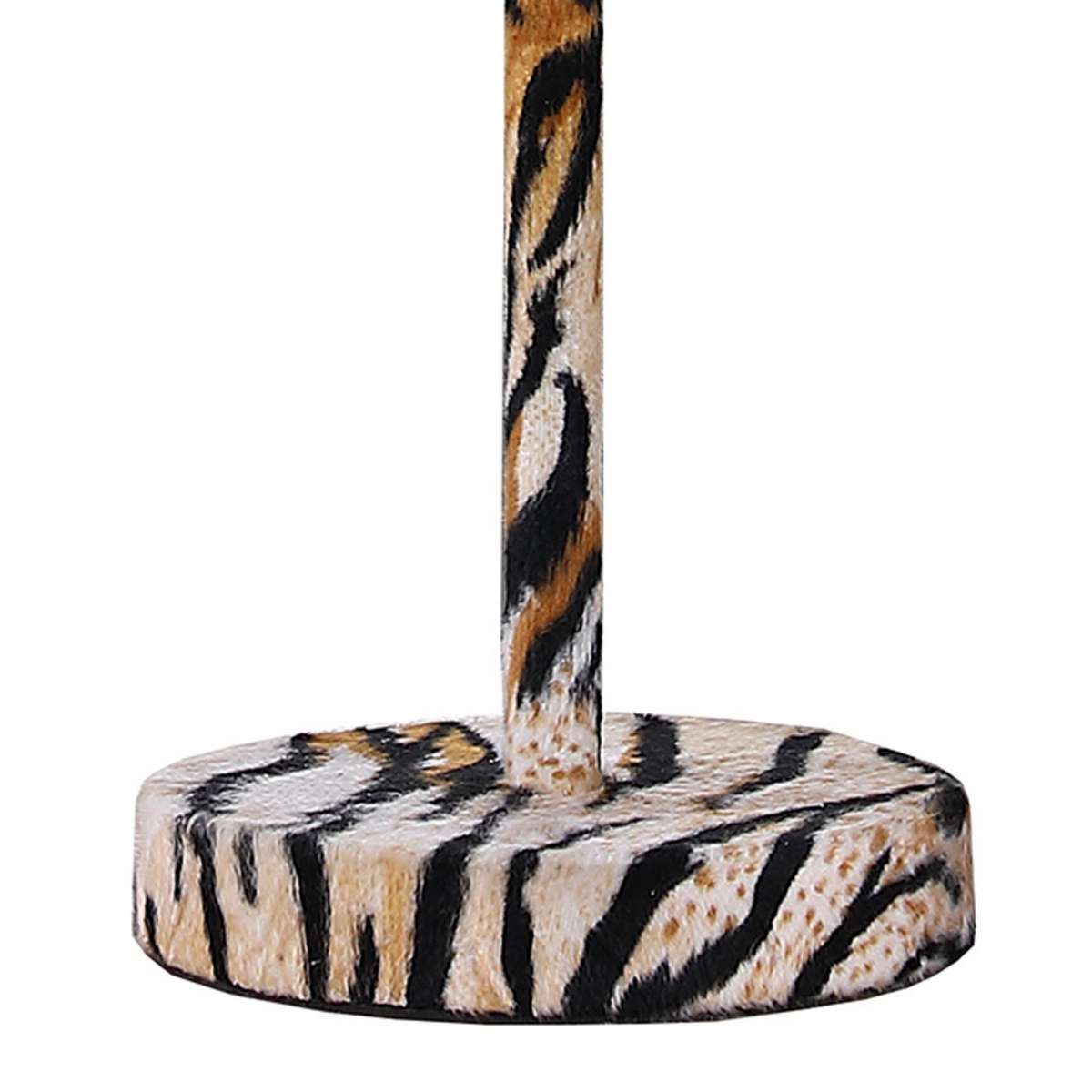 Fabric Wrapped Table Lamp With Striped Animal Print, Brown And Black By Benzara | Table Lamps |  Modishstore  - 4