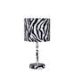 Fabric Wrapped Table Lamp With Animal Print, White And Black By Benzara | Table Lamps |  Modishstore 