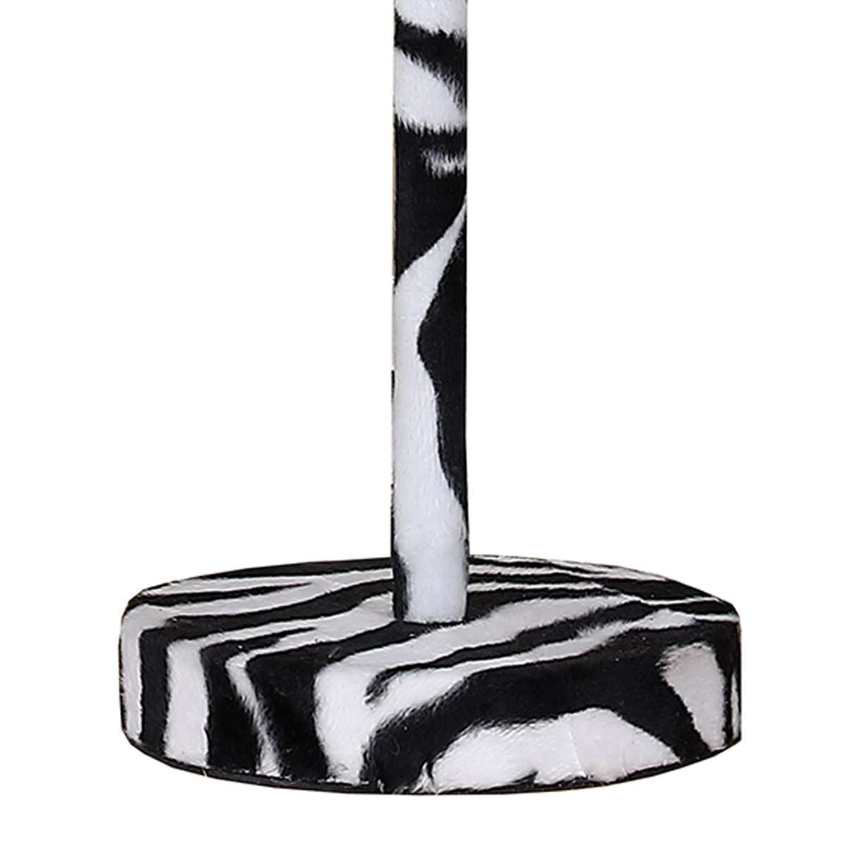 Fabric Wrapped Table Lamp With Animal Print, White And Black By Benzara | Table Lamps |  Modishstore  - 4