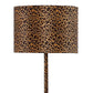 Fabric Wrapped Floor Lamp With Dotted Animal Print, Brown And Black By Benzara | Floor Lamps |  Modishstore  - 5