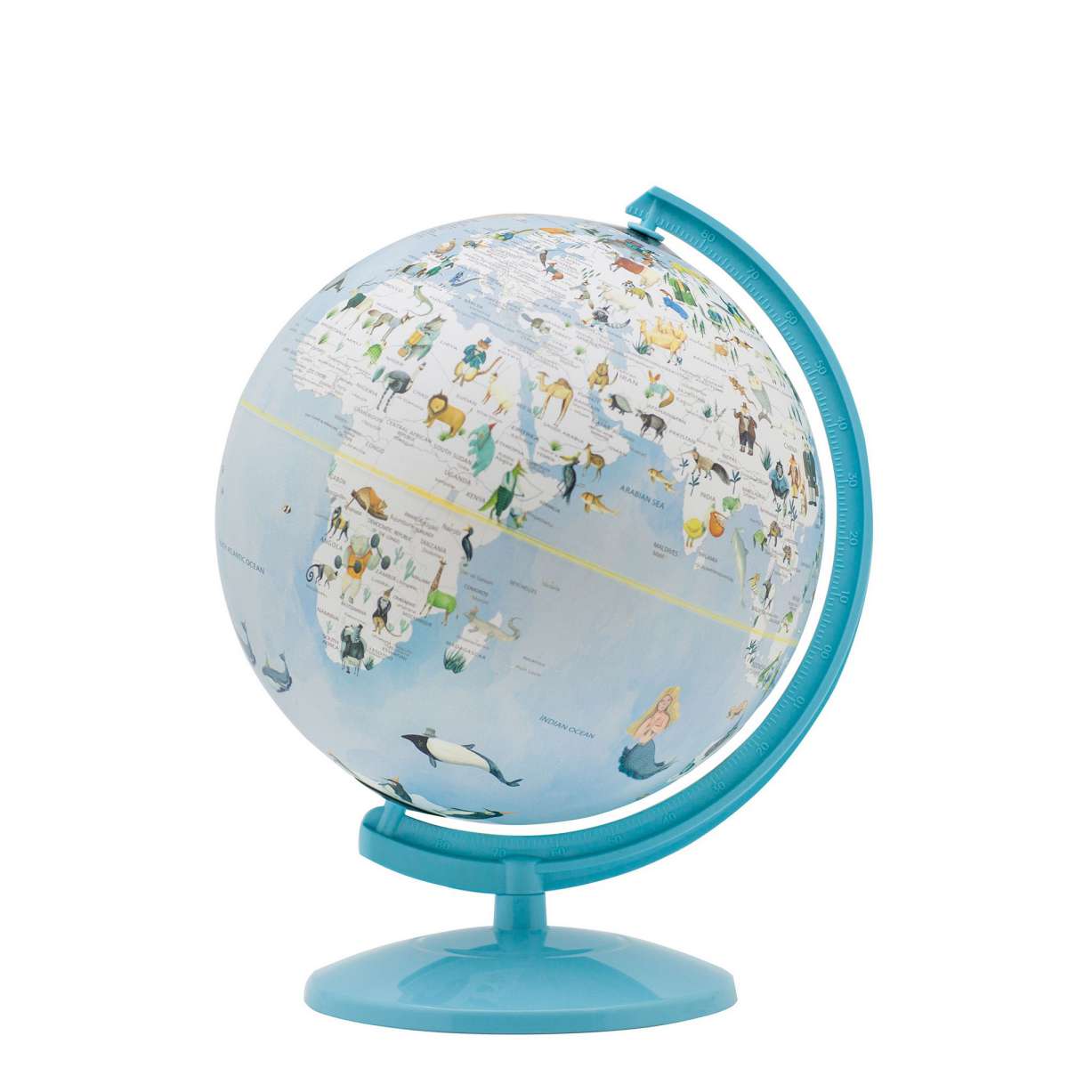 Acrylic Globe Design Night Light With Animal Print, Blue By Benzara | Office Accessories |  Modishstore  - 2