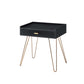 23.5 Inches 1 Drawer End Table With Hairpin Legs, Black And Copper By Benzara | End Tables |  Modishstore 