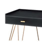 23.5 Inches 1 Drawer End Table With Hairpin Legs, Black And Copper By Benzara | End Tables |  Modishstore  - 4