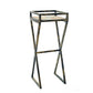 35.5 Stone Top Plant Stand With X Legs Black And Gray By Benzara | Stands | Modishstore - 4