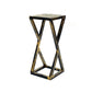 19.5 Inches Stone Top Plant Stand With Geometric Base Black And Gray By Benzara | Stands | Modishstore - 4