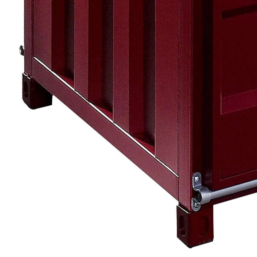 Container Style Coffee Table With Sliding Doors, Red By Benzara | Coffee Tables |  Modishstore  - 5